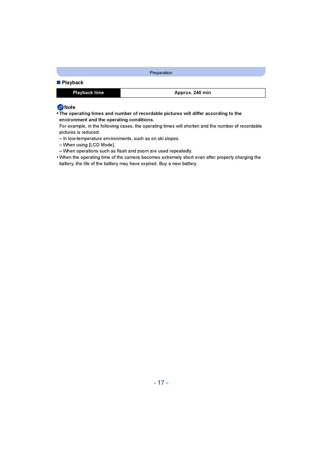 Panasonic DMC-SZ5 manual Playback time 