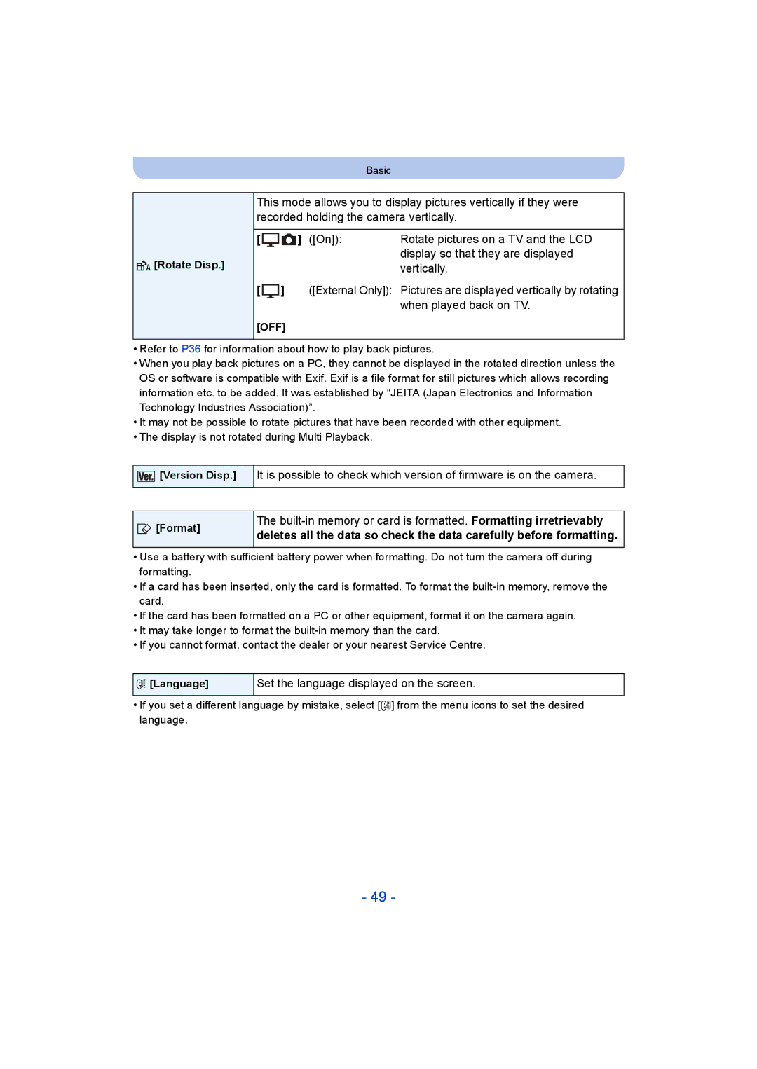 Panasonic DMC-SZ5 manual Display so that they are displayed, Vertically, Set the language displayed on the screen 