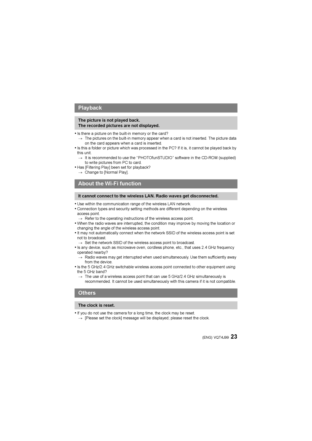 Panasonic DMC-SZ5 operating instructions Playback, Clock is reset 