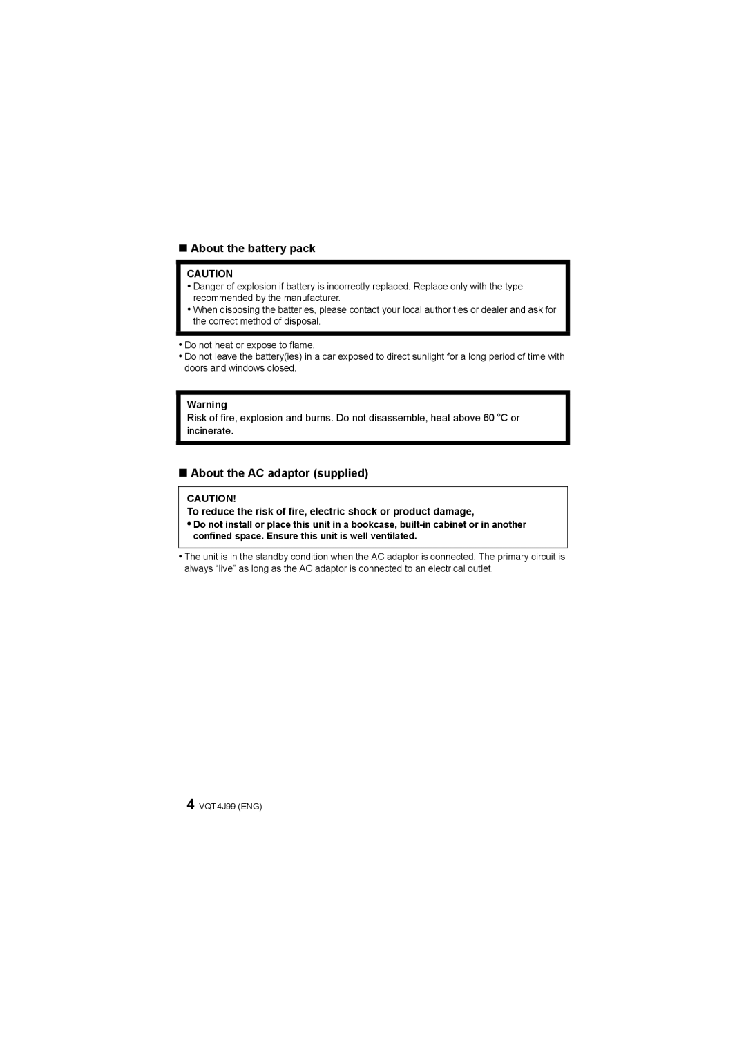 Panasonic DMC-SZ5 operating instructions About the battery pack, About the AC adaptor supplied 