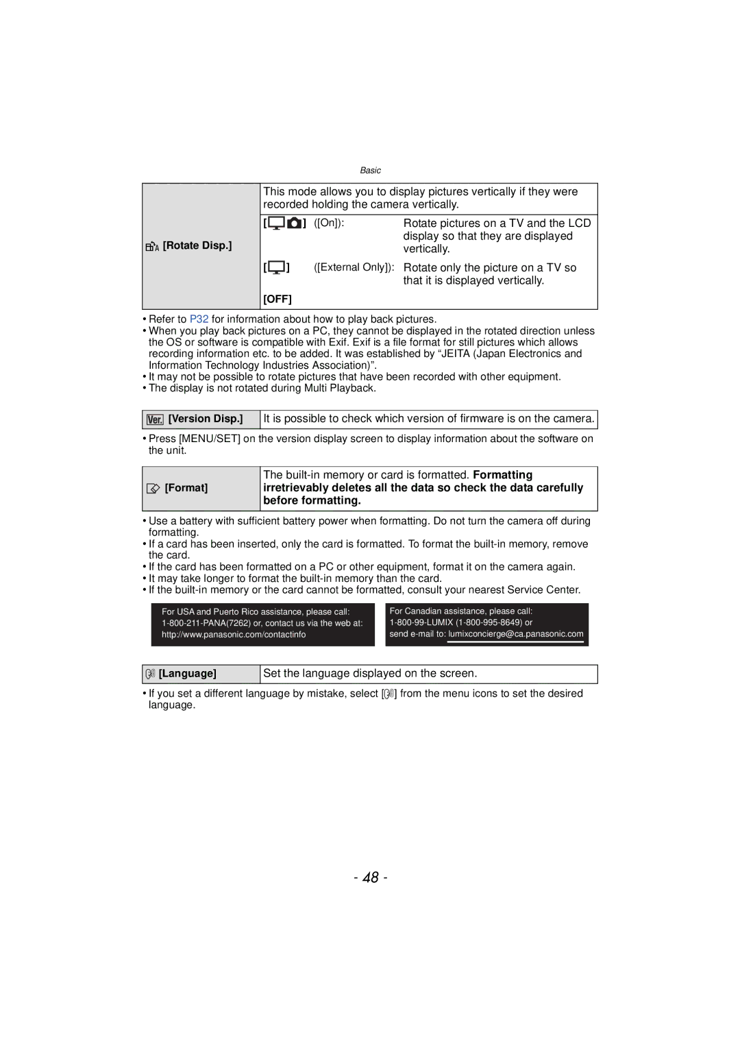 Panasonic DMC-SZ7 owner manual Display so that they are displayed, Vertically, Set the language displayed on the screen 