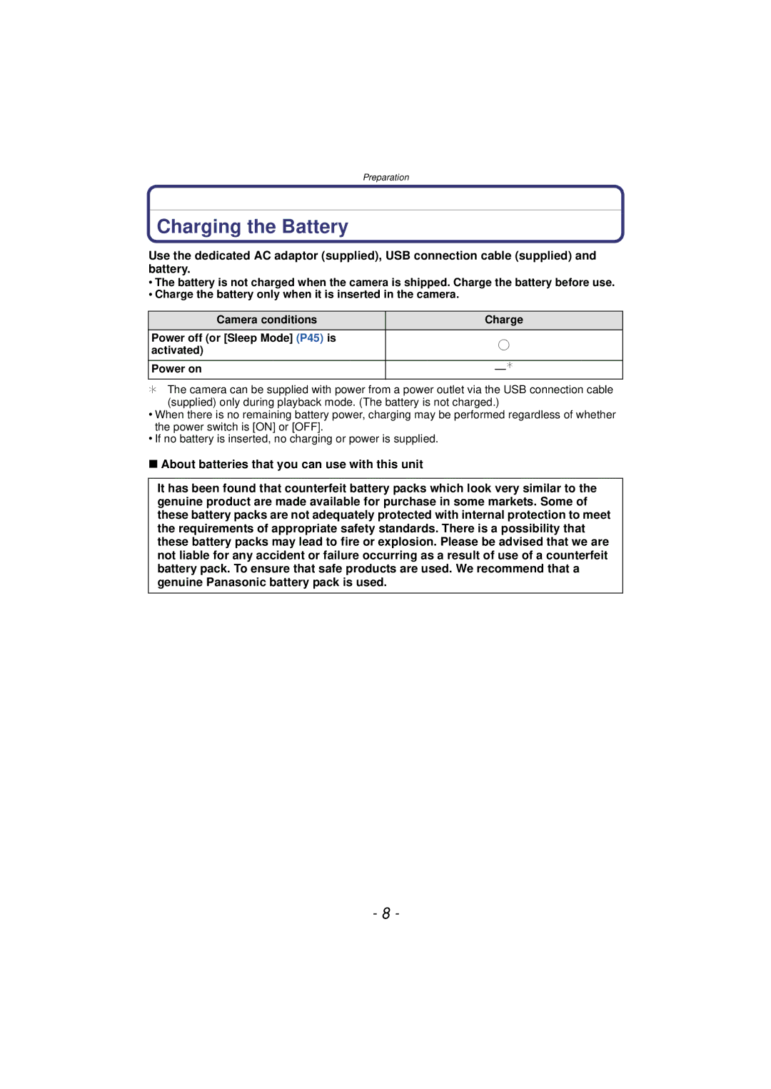 Panasonic DMC-SZ7 owner manual Charging the Battery, About batteries that you can use with this unit 