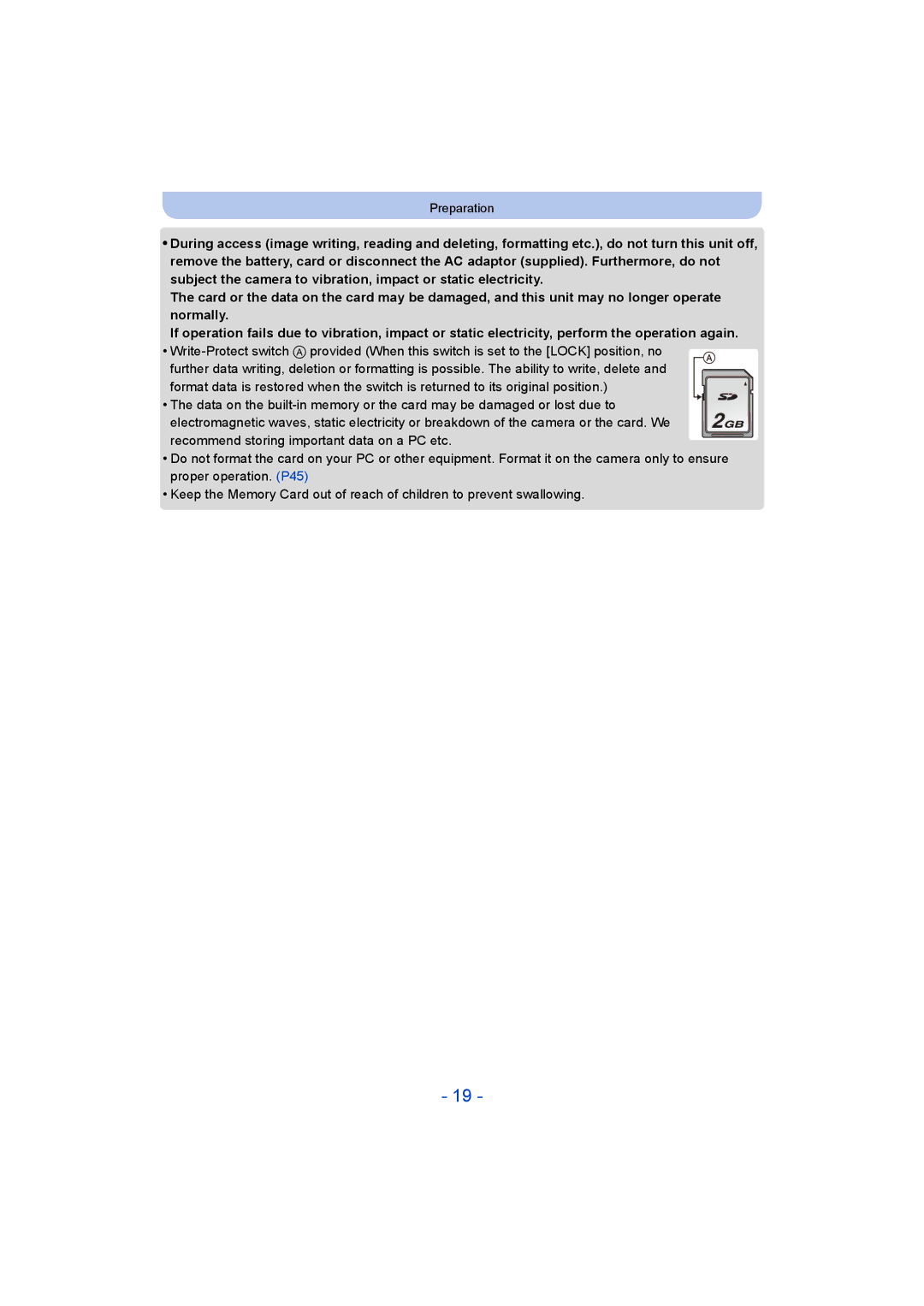 Panasonic DMC-SZ8 operating instructions Preparation 