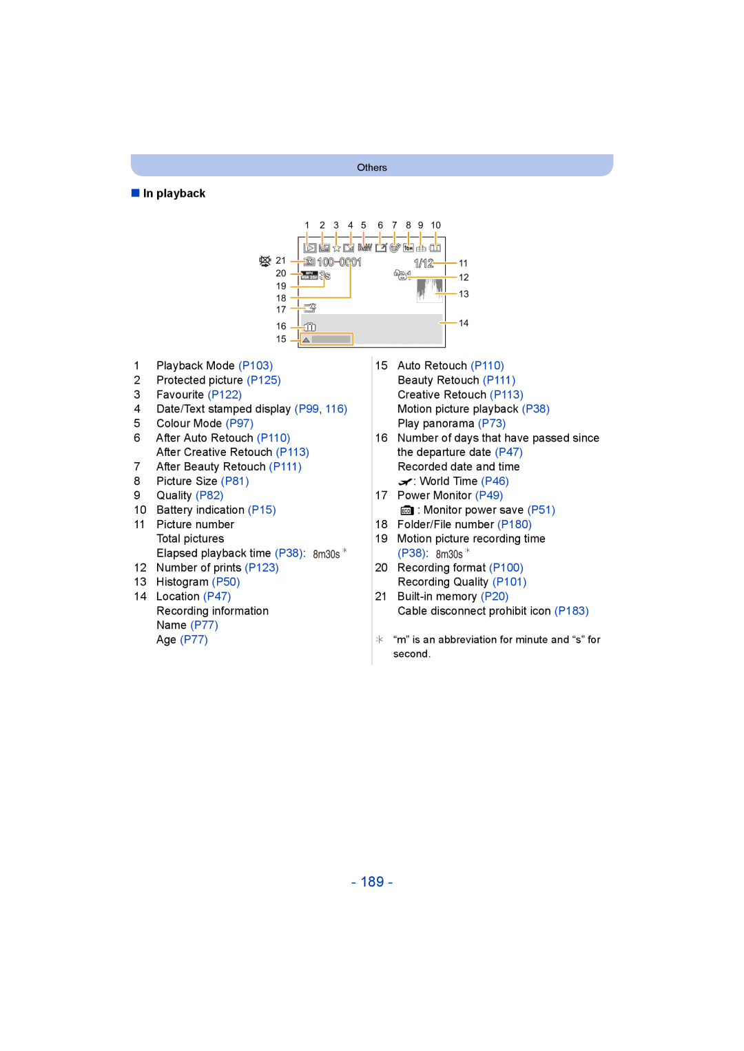 Panasonic DMC-SZ9 manual 189, Playback 