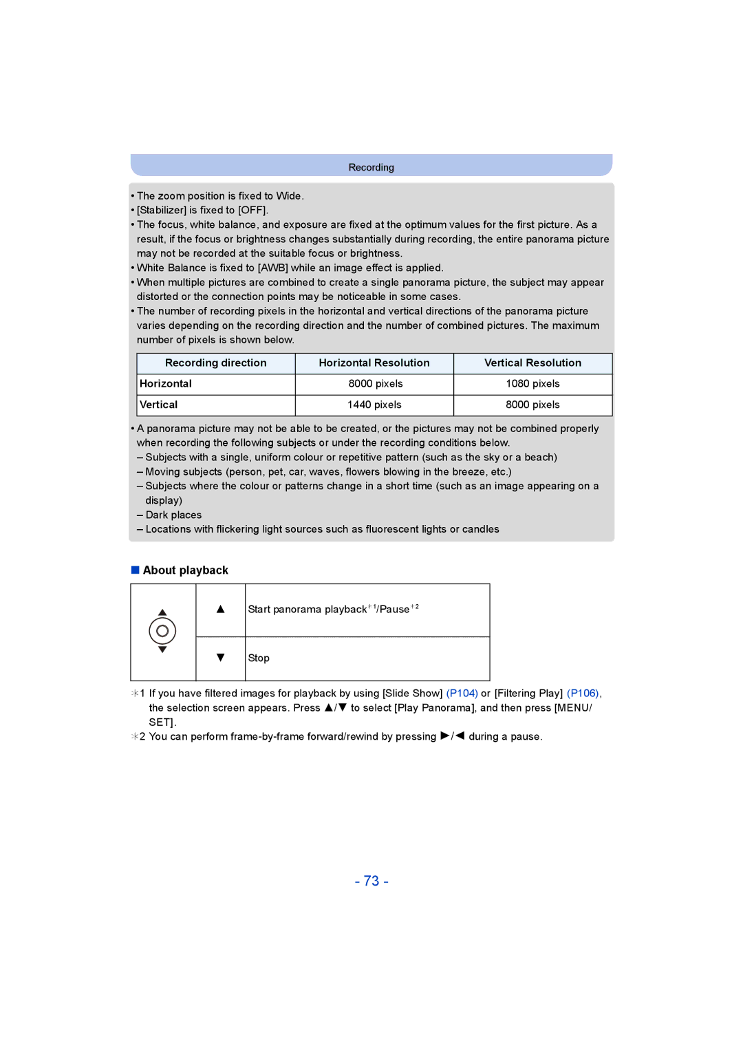 Panasonic DMC-SZ9 manual About playback, Vertical 