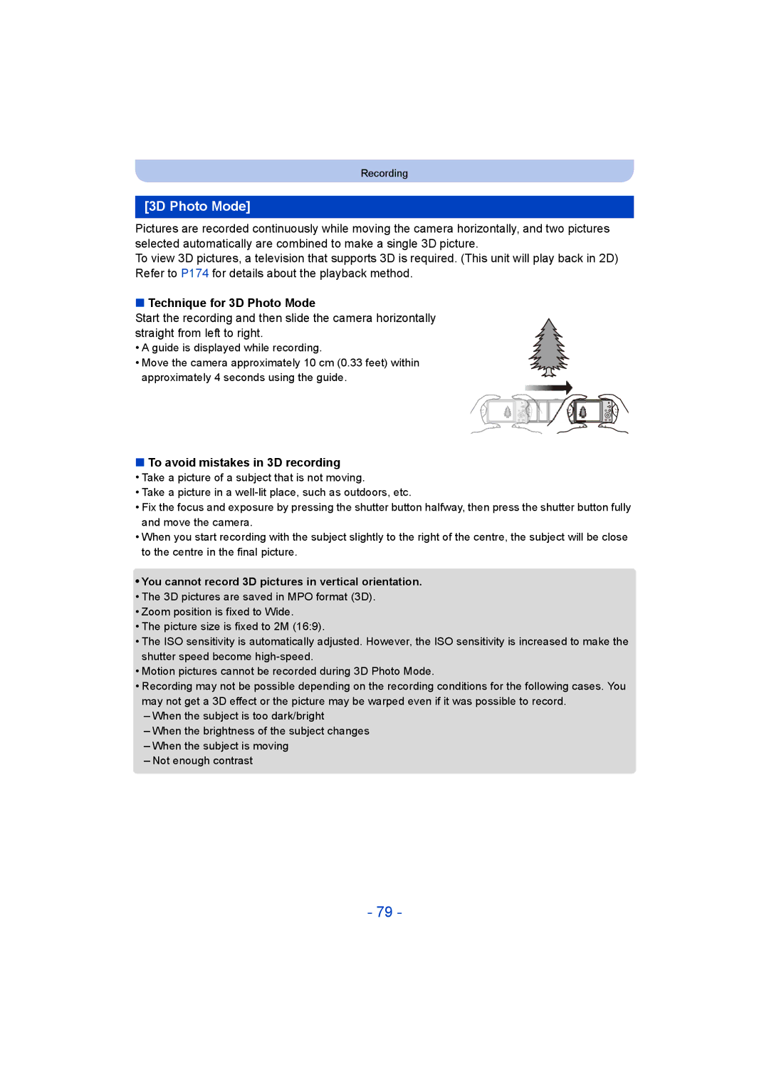 Panasonic DMC-SZ9 manual Technique for 3D Photo Mode, To avoid mistakes in 3D recording 