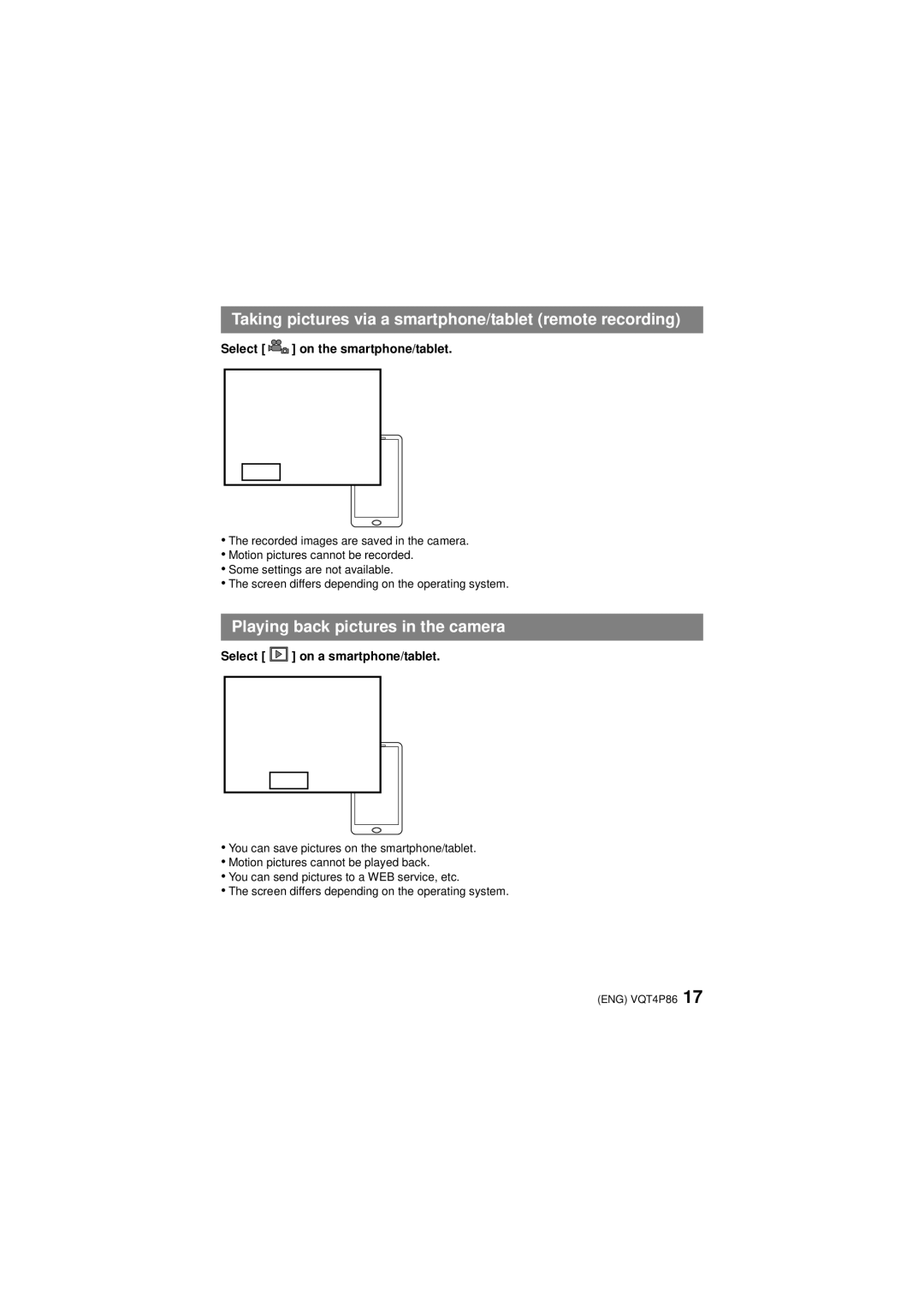 Panasonic DMC-SZ9 owner manual Select on the smartphone/tablet, Select on a smartphone/tablet 