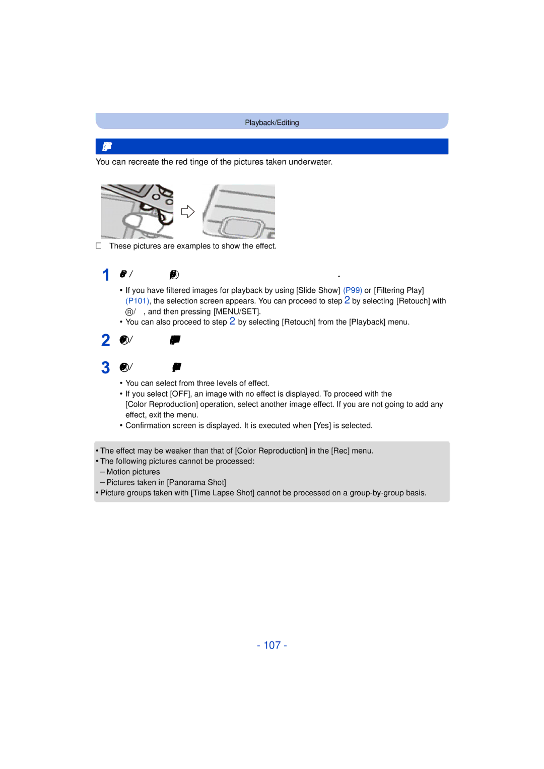 Panasonic DMC-TS25 owner manual 107, Color Reproduction 