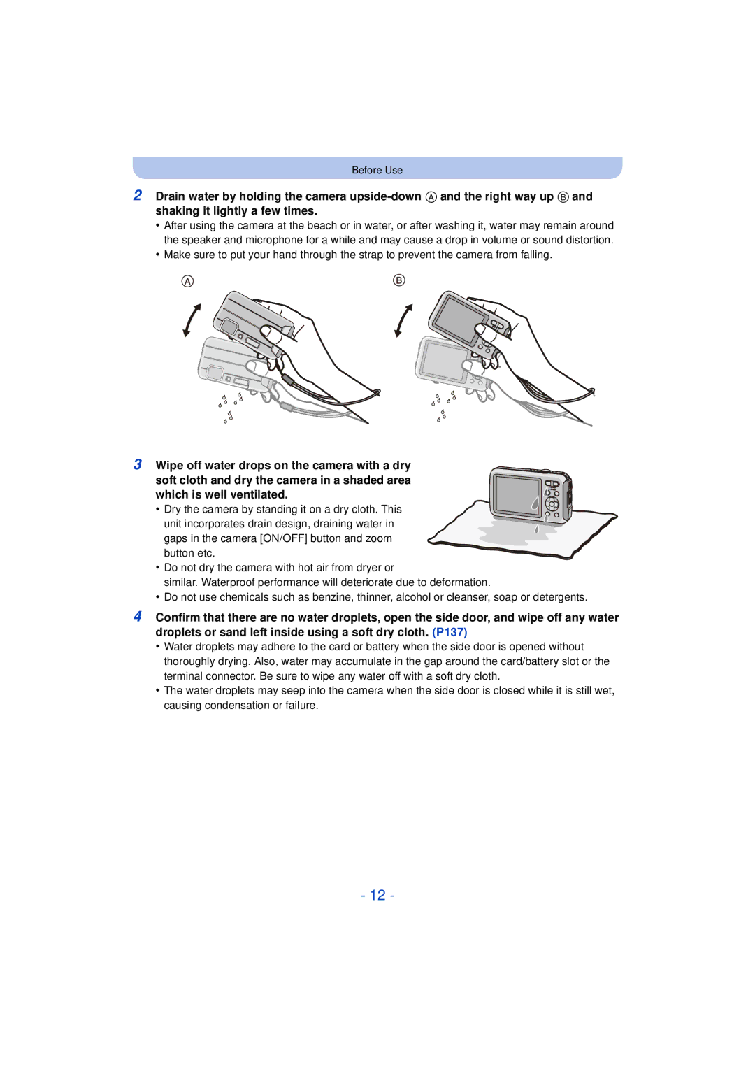 Panasonic DMC-TS25 owner manual Before Use 