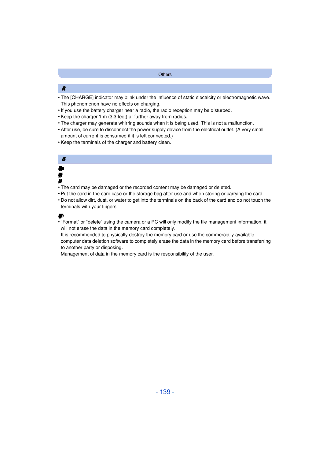 Panasonic DMC-TS25 owner manual 139, Charger 