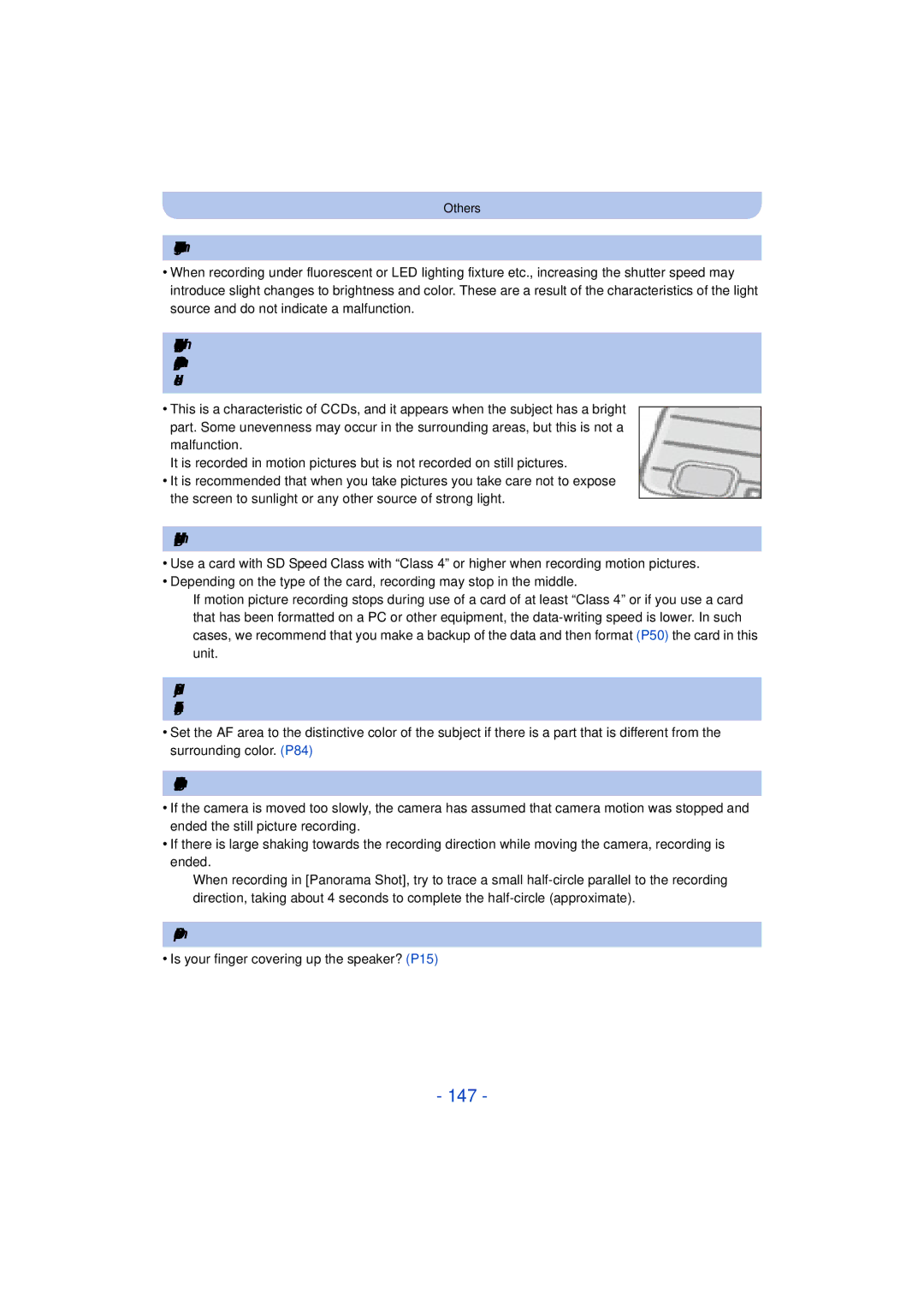 Panasonic DMC-TS25 147, Motion picture recording stops in the middle, Recording by Panorama Shot is ended before finishing 