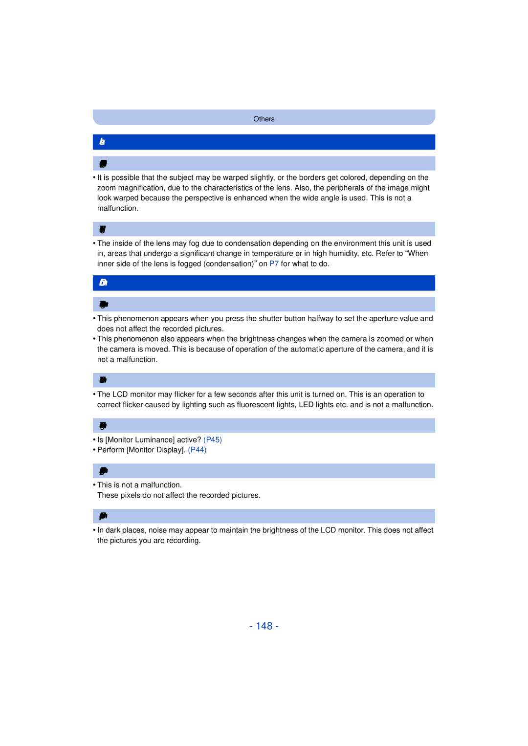 Panasonic DMC-TS25 owner manual 148, Lens, LCD monitor 