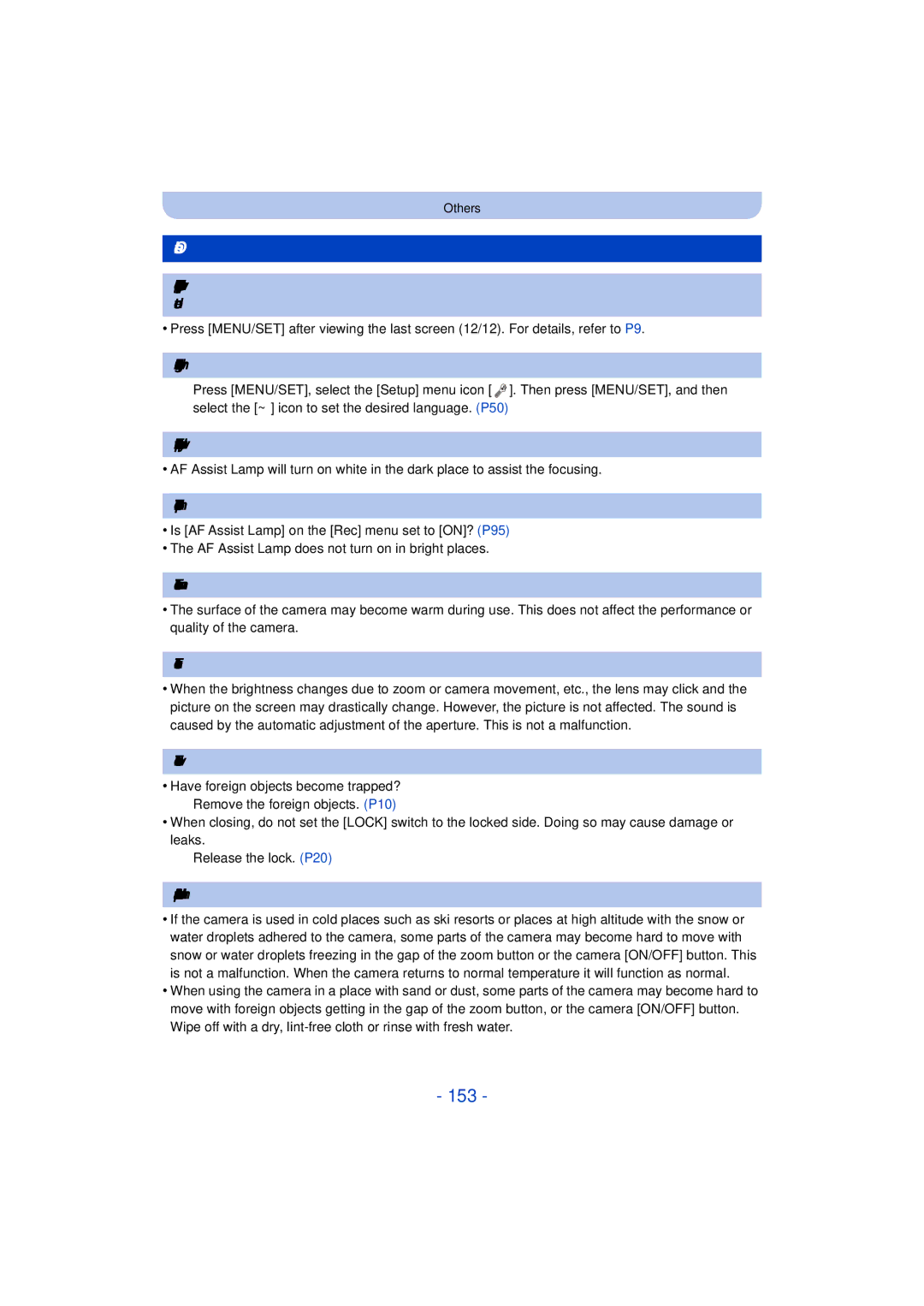 Panasonic DMC-TS25 owner manual 153, Others 