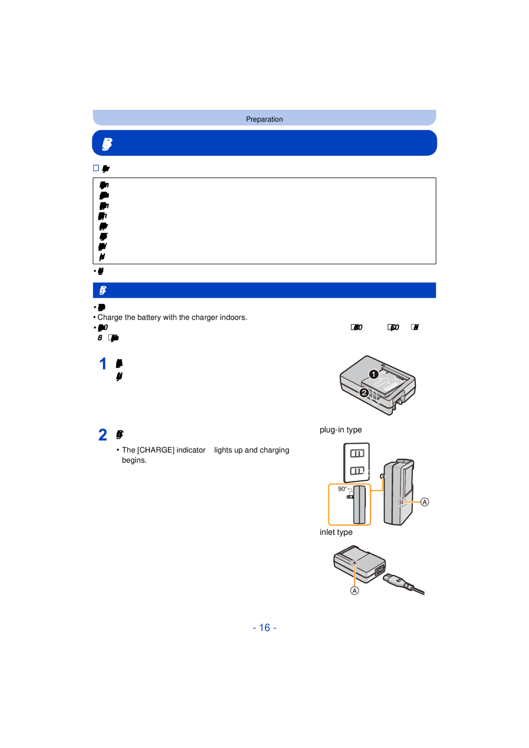 Panasonic DMC-TS25 owner manual Charging the Battery, Inlet type, Use the dedicated charger and battery 