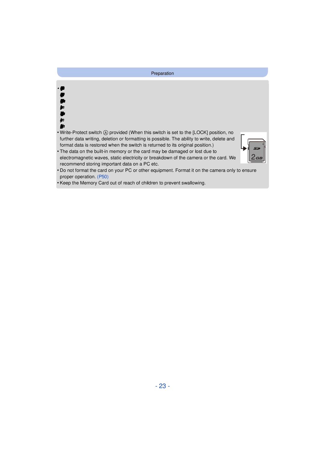 Panasonic DMC-TS25 owner manual Preparation 