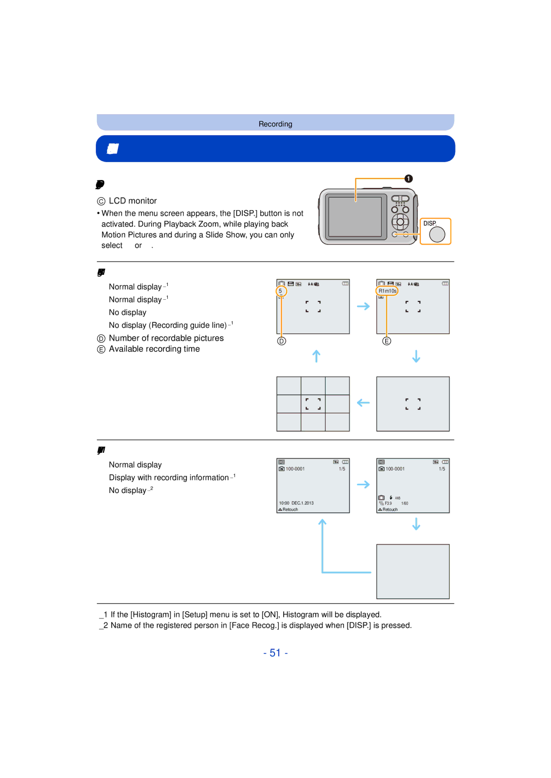 Panasonic DMC-TS25 owner manual About the LCD Monitor, Press DISP. to change, LCD monitor, Playback Mode 