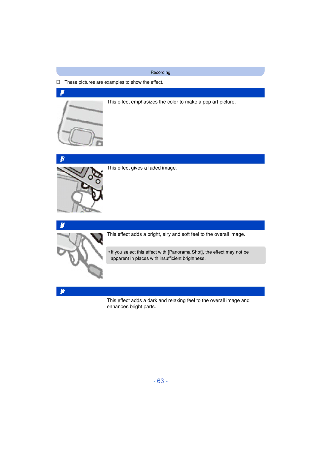 Panasonic DMC-TS25 owner manual Expressive, Retro, High Key, Low Key 