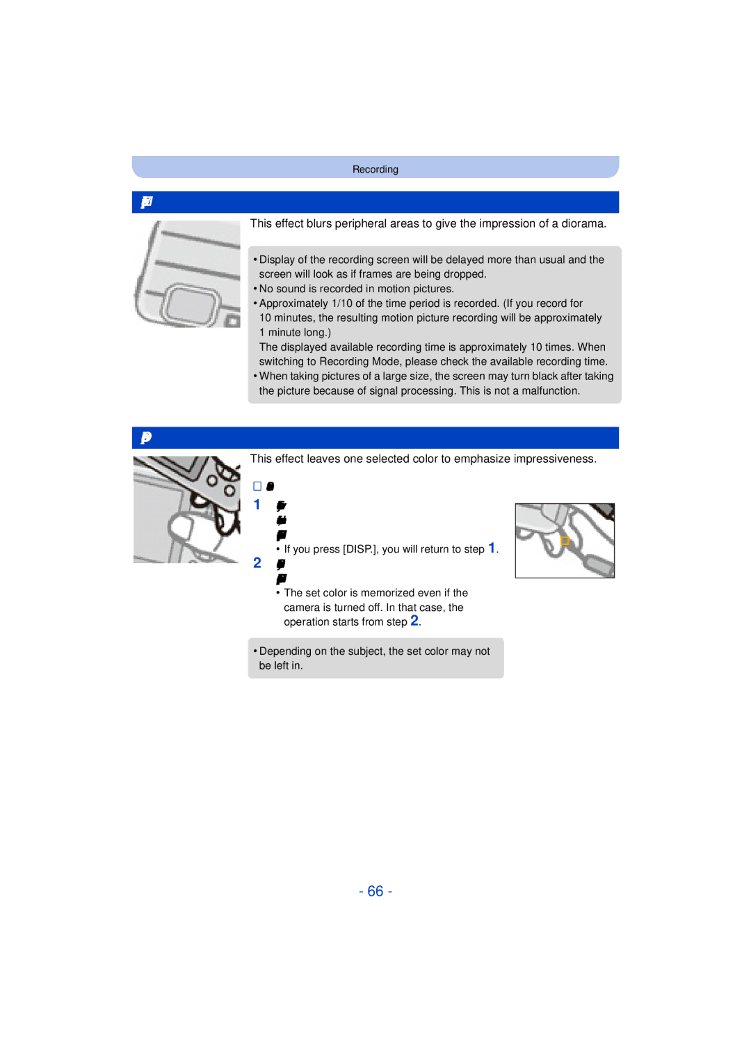 Panasonic DMC-TS25 owner manual Miniature Effect, One Point Color, Set the color to leave 