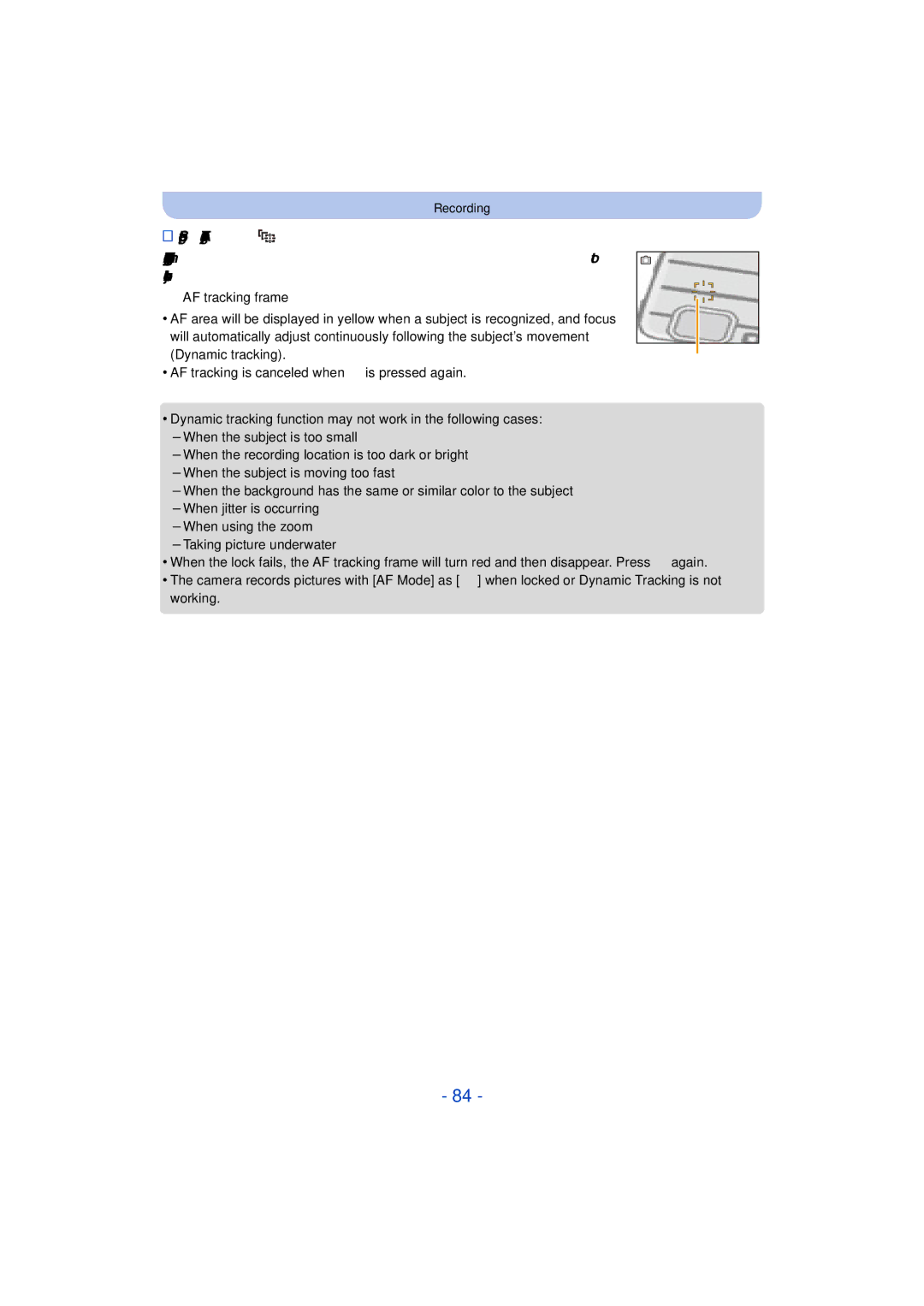 Panasonic DMC-TS25 owner manual Recording 