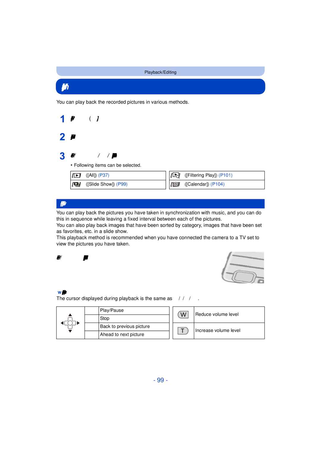 Panasonic DMC-TS25 owner manual Various methods of playback, Slide Show, Press 3/4 to select Start and then press MENU/SET 