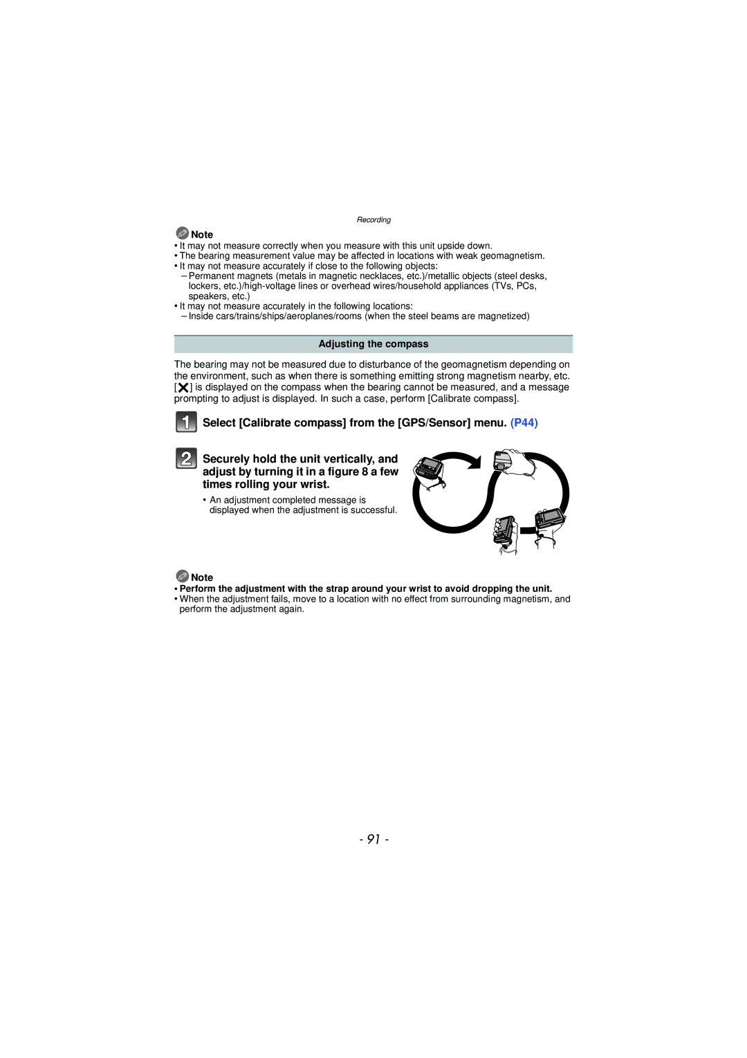 Panasonic DMC-TS3 owner manual Adjusting the compass 