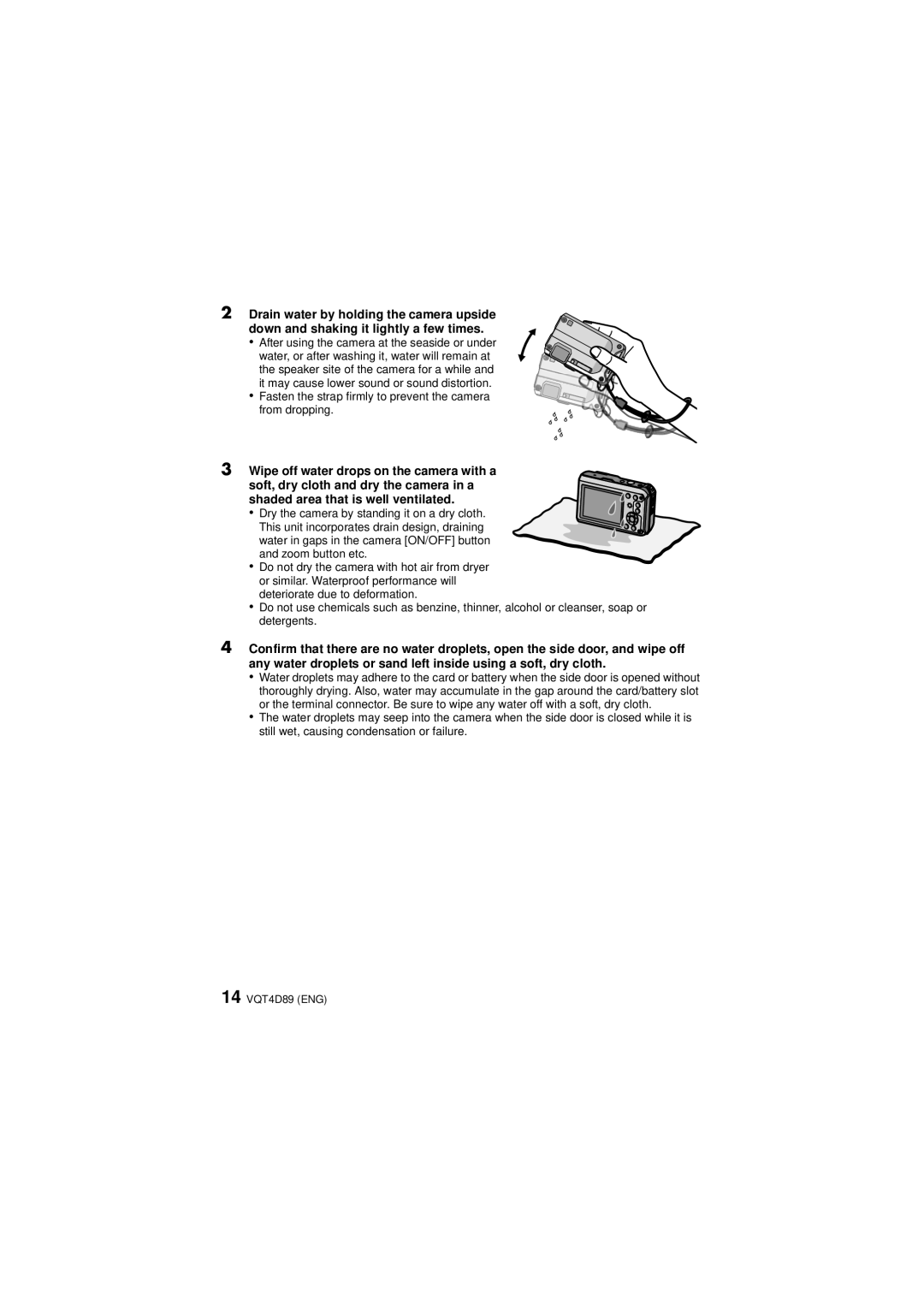 Panasonic DMC-TS4S owner manual Fasten the strap firmly to prevent the camera from dropping 