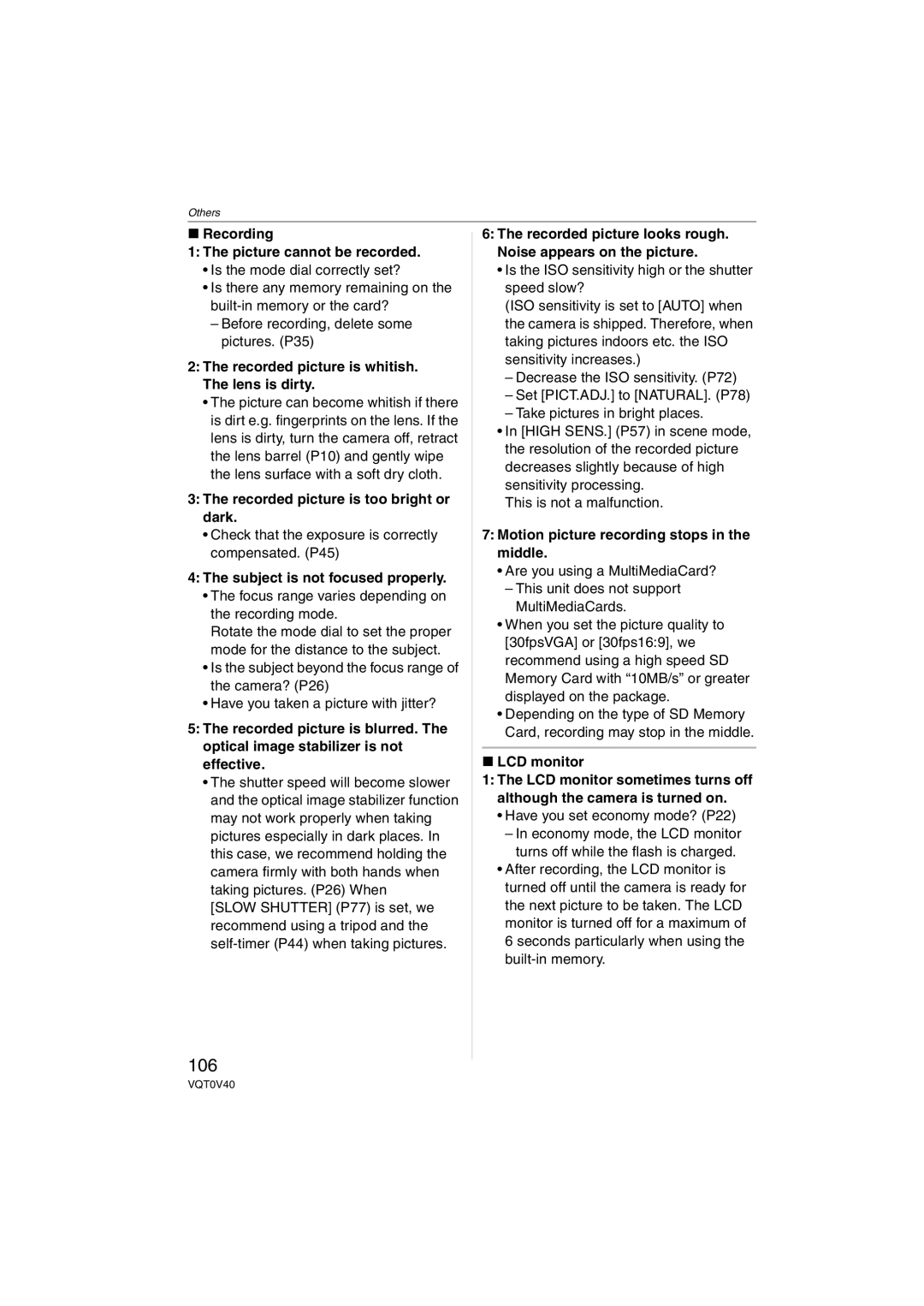 Panasonic DMC-TZ1 operating instructions 106 