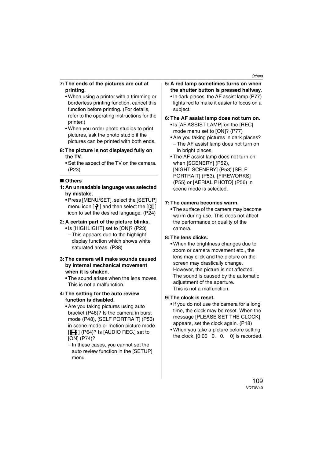 Panasonic DMC-TZ1 operating instructions 109 