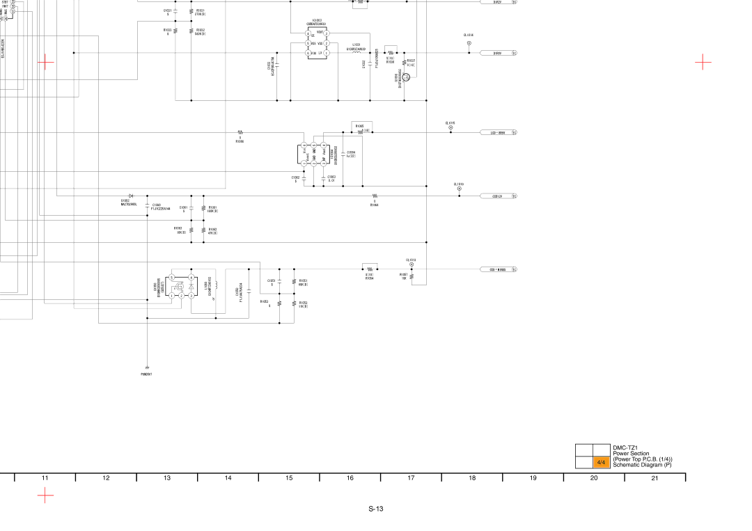 Panasonic DMC-TZ1GN, DMC-TZ1SG, DMC-TZ1PP, DMC-TZ1PL, DMC-TZ1GT, DMC-TZ1GC, DMC-TZ1EF, DMC-TZ1EE, DMC-TZ1EB Power Top P.C.B /4 