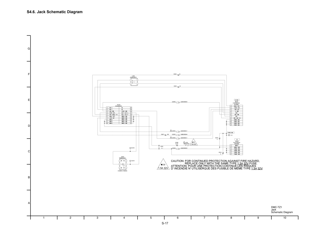 Panasonic DMC-TZ1PP, DMC-TZ1SG, DMC-TZ1PL, DMC-TZ1GT, DMC-TZ1GC, DMC-TZ1EF, DMC-TZ1EE, DMC-TZ1EB S4.6. Jack Schematic Diagram 