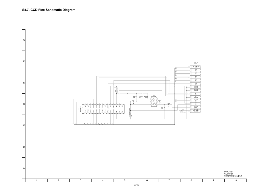 Panasonic DMC-TZ1PL, DMC-TZ1SG, DMC-TZ1PP, DMC-TZ1GT, DMC-TZ1GC, DMC-TZ1EF, DMC-TZ1EE manual S4.7. CCD Flex Schematic Diagram 