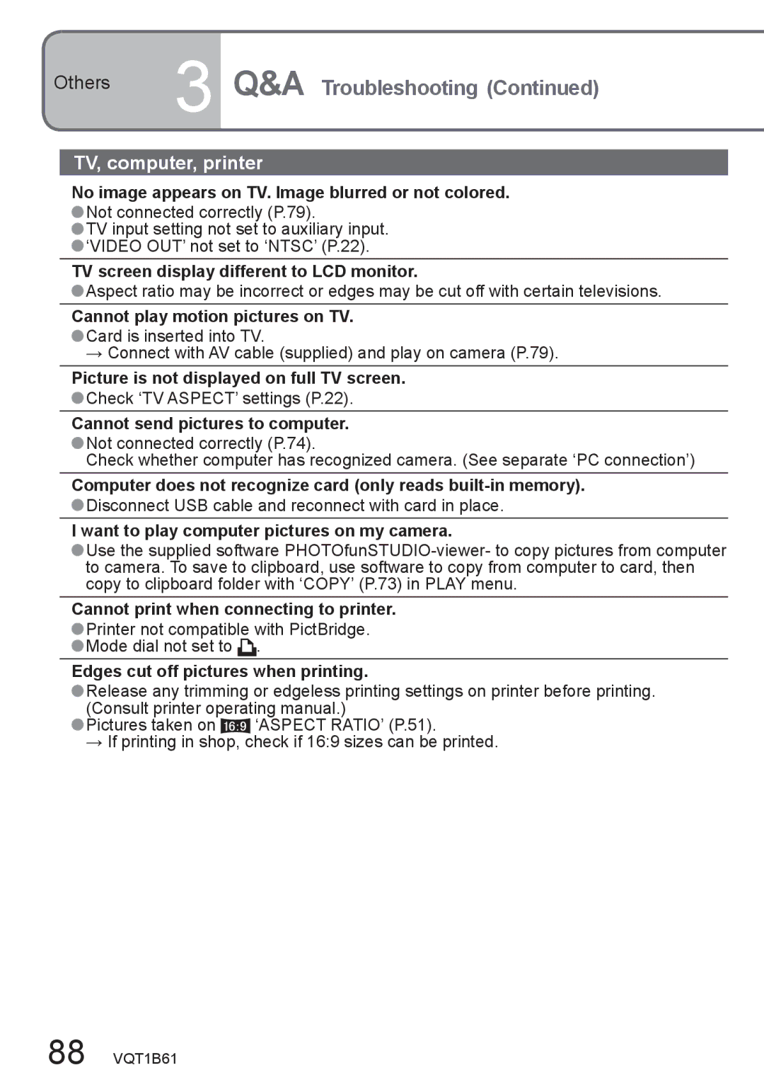 Panasonic DMC-TZ2, DMC-TZ3 operating instructions TV, computer, printer 