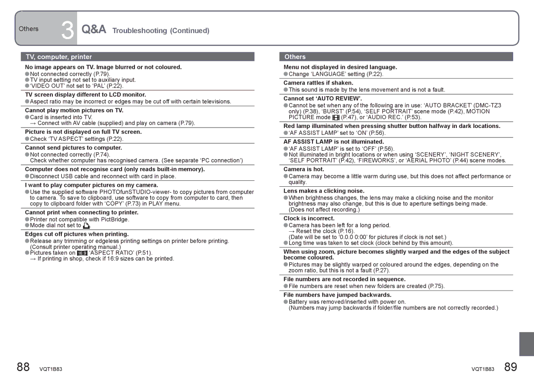 Panasonic DMC-TZ2 operating instructions TV, computer, printer, Others 