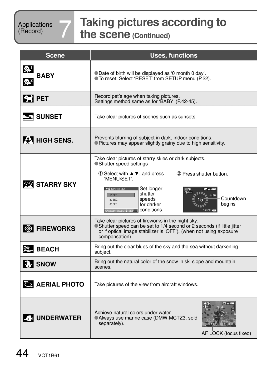 Panasonic DMC-TZ3 operating instructions Taking pictures according to, High Sens 