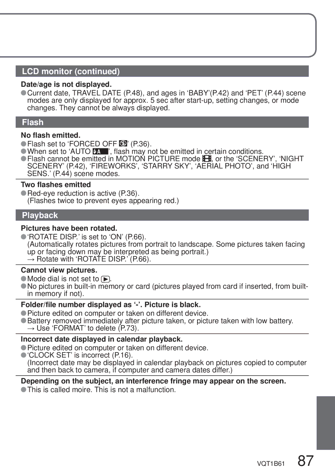 Panasonic DMC-TZ3 operating instructions Flash, Playback 