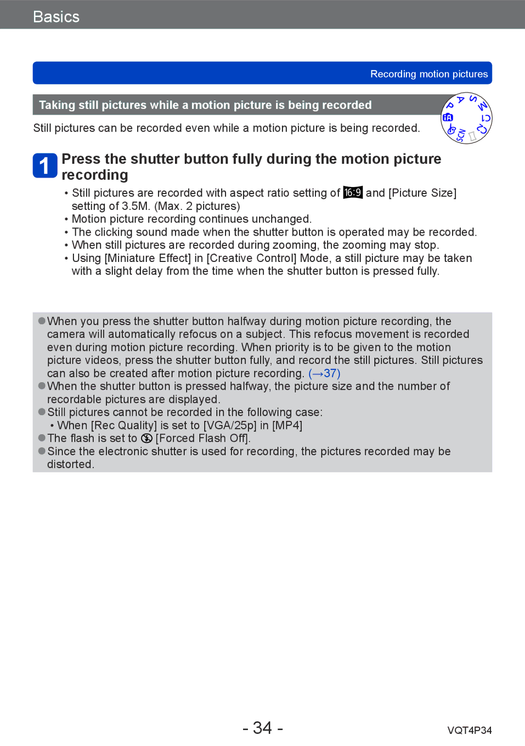 Panasonic DMC-TZ35 operating instructions Basics 