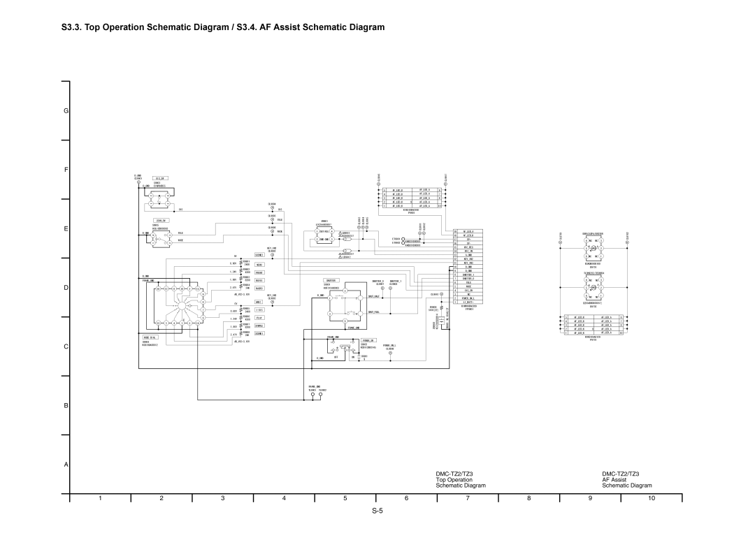 Panasonic DMC-TZ3PC, DMC-TZ3EB, DMC-TZ3EE manual Top Operation AF Assist Schematic Diagram 