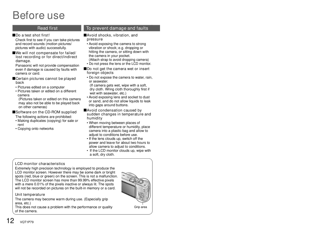 Panasonic DMC-TZ5, DMC-TZ4 operating instructions Read first, To prevent damage and faults 