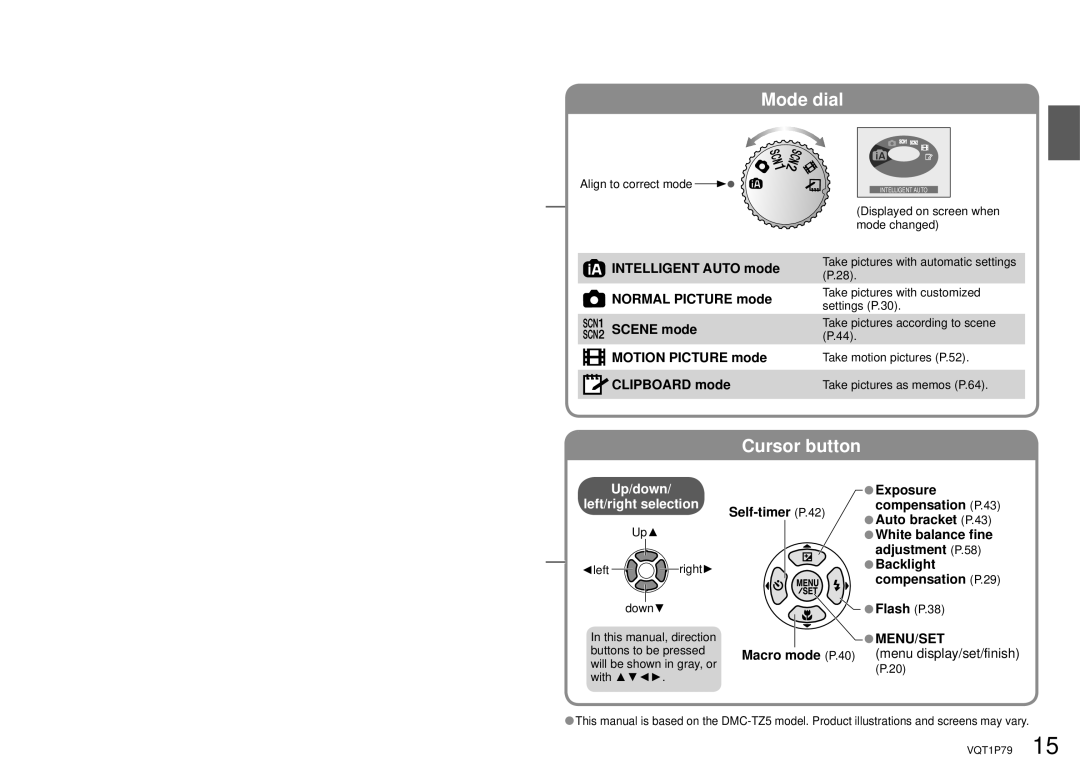 Panasonic DMC-TZ4, DMC-TZ5 operating instructions Exposure, Macro mode P.40 menu display/set/finish, Align to correct mode 