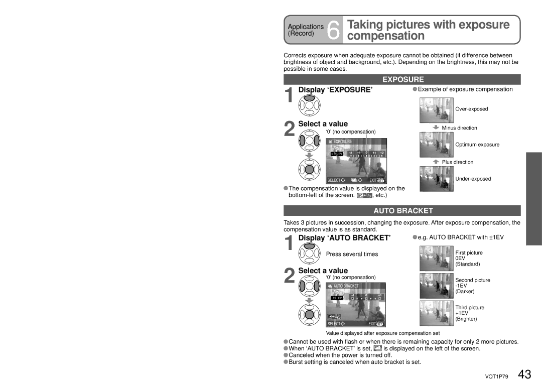 Panasonic DMC-TZ4, DMC-TZ5 operating instructions Exposure, Display ‘EXPOSURE’, Select a value 