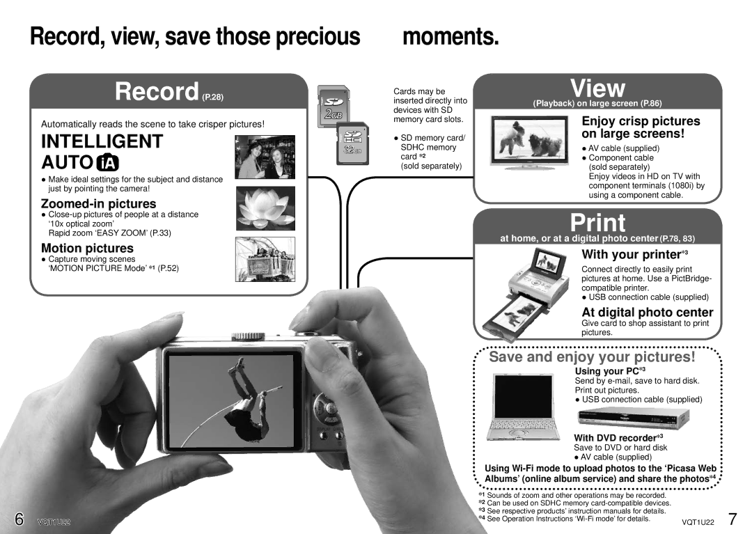 Panasonic DMC-TZ50 operating instructions At home, or at a digital photo center P.78, Using your PC, With DVD recorder 