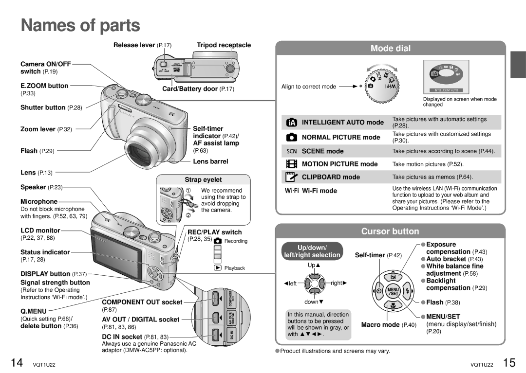 Panasonic DMC-TZ50 operating instructions Up/down Left/right selection 