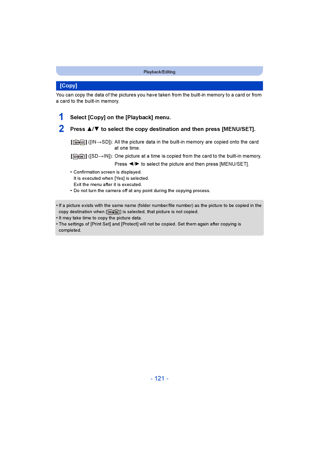 Panasonic DMC-TZ55 operating instructions 121, Copy 