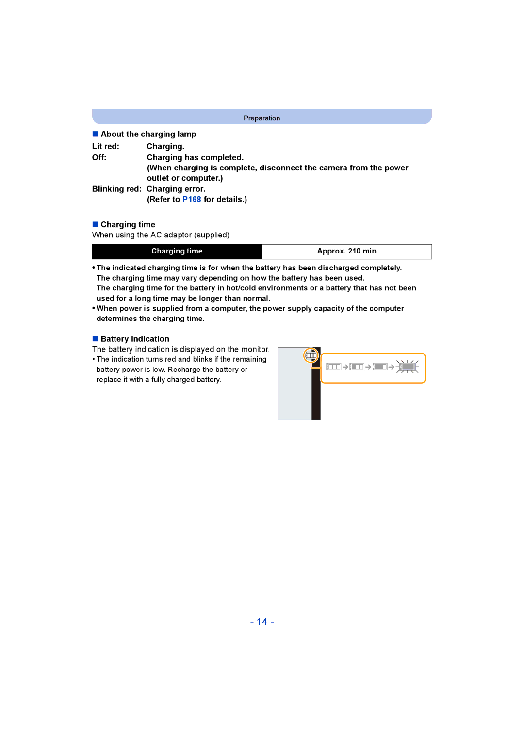 Panasonic DMC-TZ55 operating instructions Outlet or computer, When using the AC adaptor supplied, Battery indication 