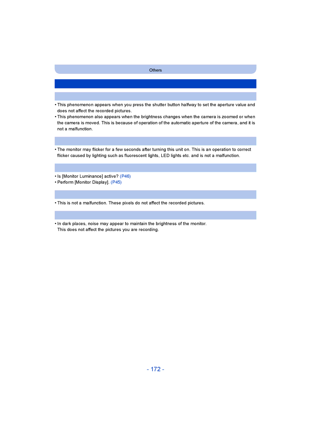 Panasonic DMC-TZ55 operating instructions 172, Monitor 