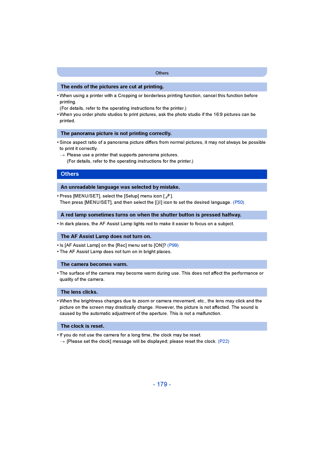 Panasonic DMC-TZ55 operating instructions 179, Others 