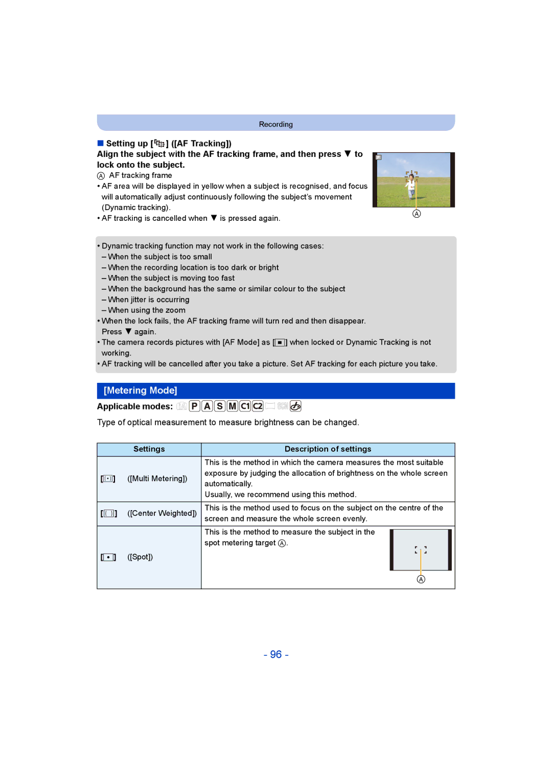 Panasonic DMC-TZ55 operating instructions Metering Mode 