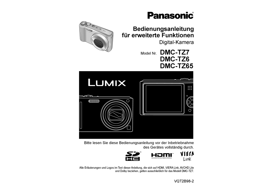 Panasonic DMC-TZ7 manual DMC-TZ6 DMC-TZ65 