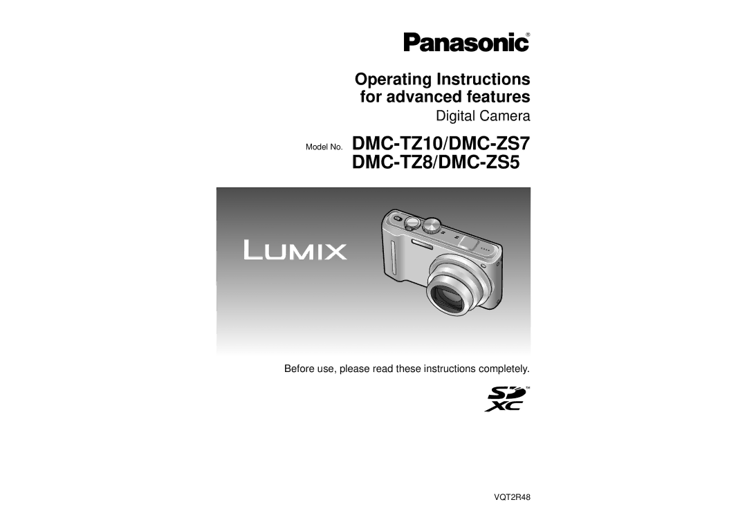 Panasonic DMC-TZ10 operating instructions Basic Operating Instructions 