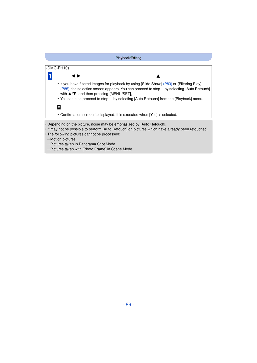 Panasonic DMCXS1R, DMC-XS1, DMCFH10P, DMC-FH10 owner manual Press MENU/SET 